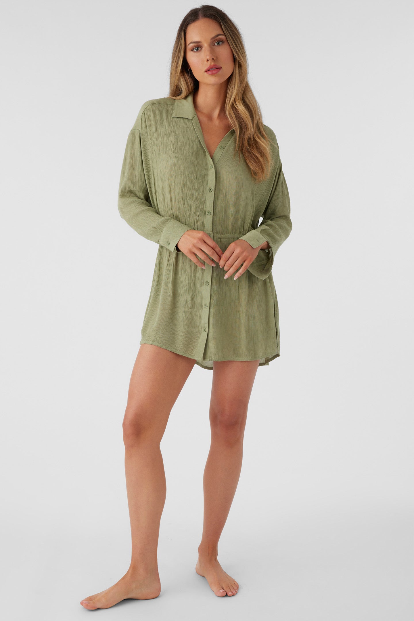 SALTWATER SOLIDS CAMI SWIM COVER-UP