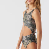 Girl's Hibiscus Camo Knot One-Piece