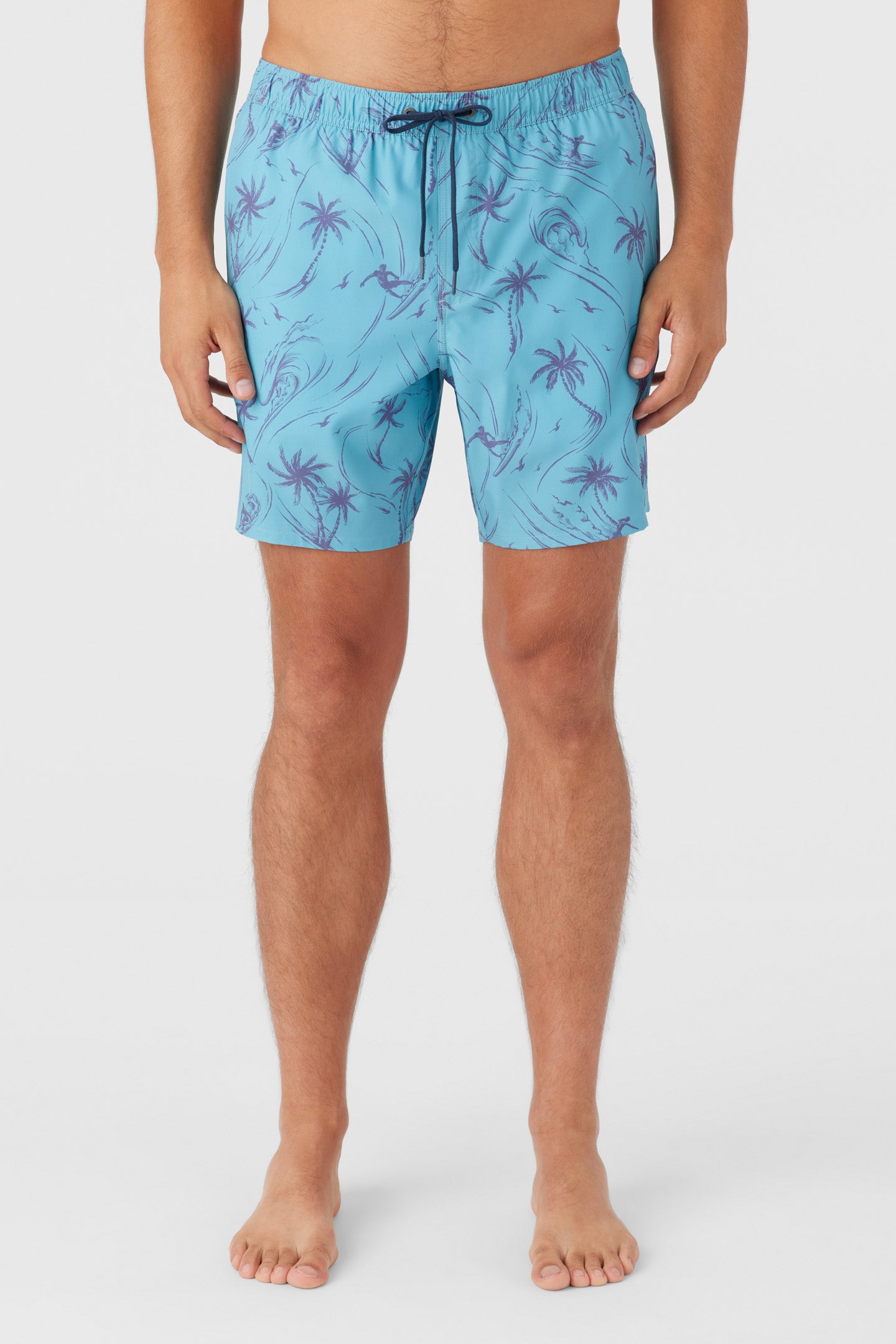 HERMOSA ELASTIC WAIST LINED 17" SWIM TRUNKS