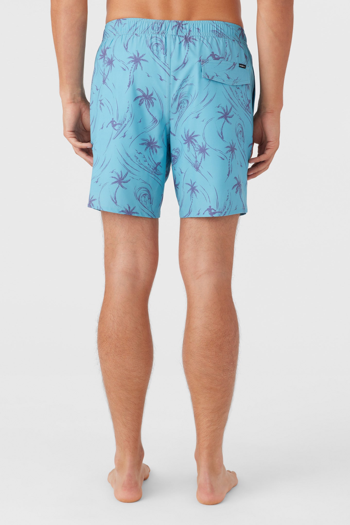 HERMOSA ELASTIC WAIST LINED 17" SWIM TRUNKS