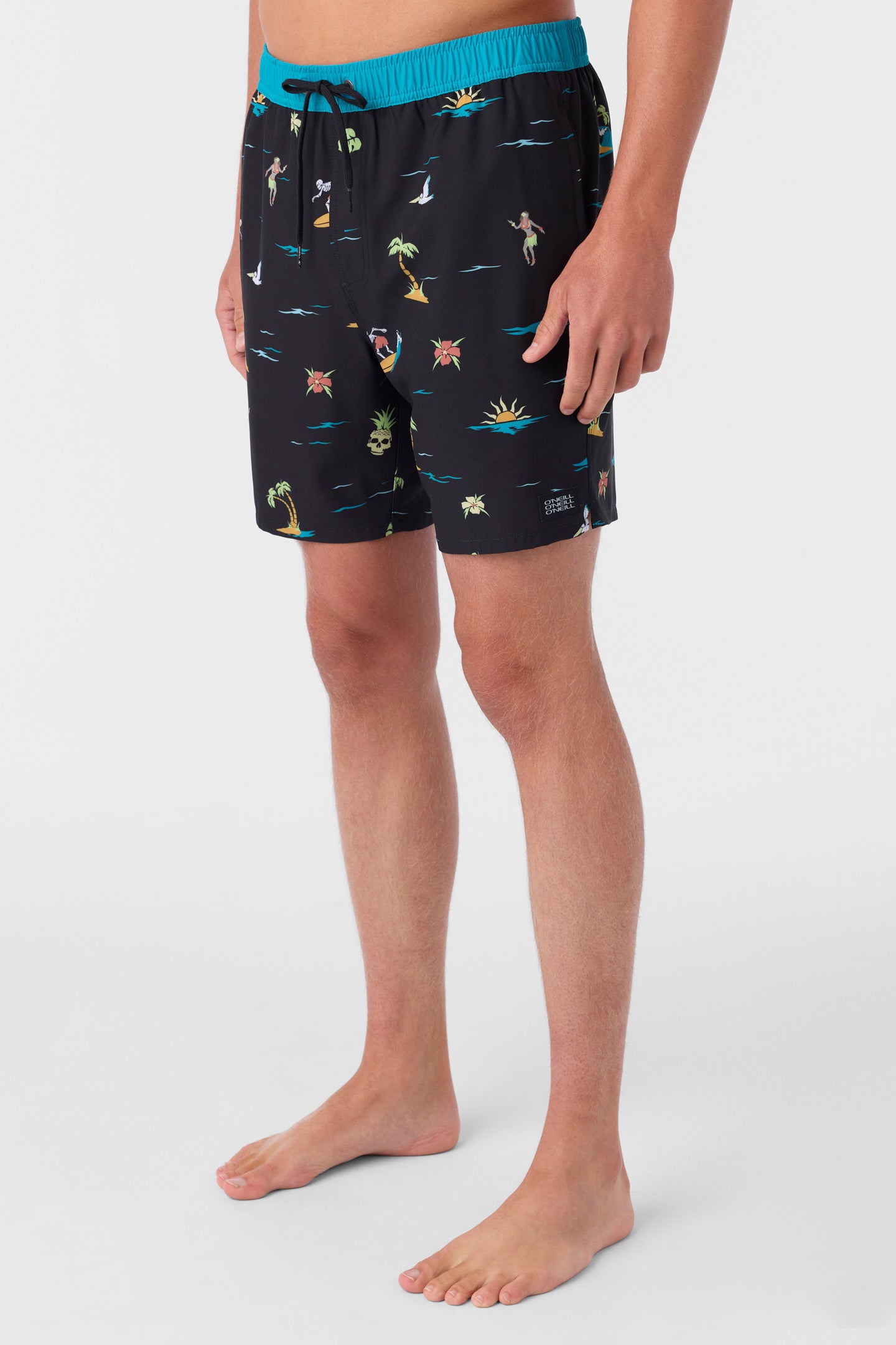 HERMOSA ELASTIC WAIST LINED 17" SWIM TRUNKS