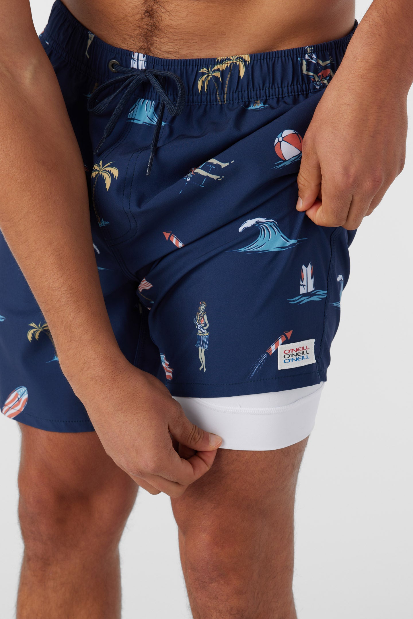 HERMOSA ELASTIC WAIST LINED 17" SWIM TRUNKS