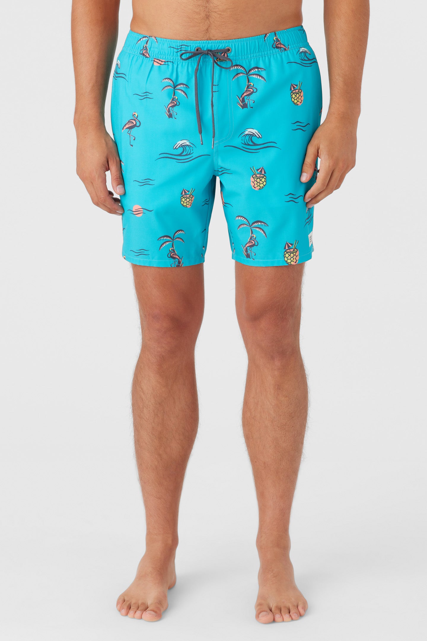 HERMOSA ELASTIC WAIST LINED 17" SWIM TRUNKS