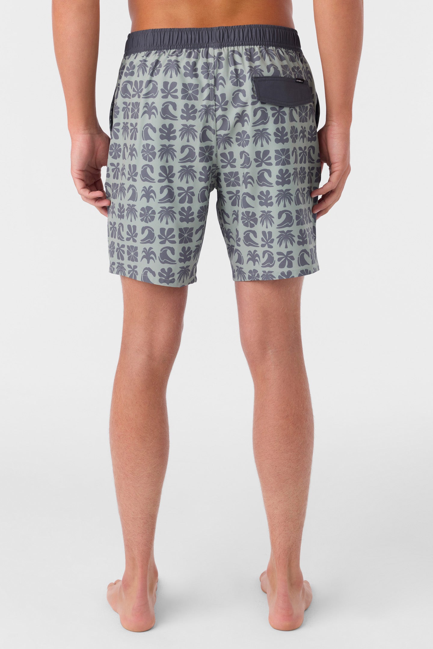 HERMOSA ELASTIC WAIST LINED 17" SWIM TRUNKS