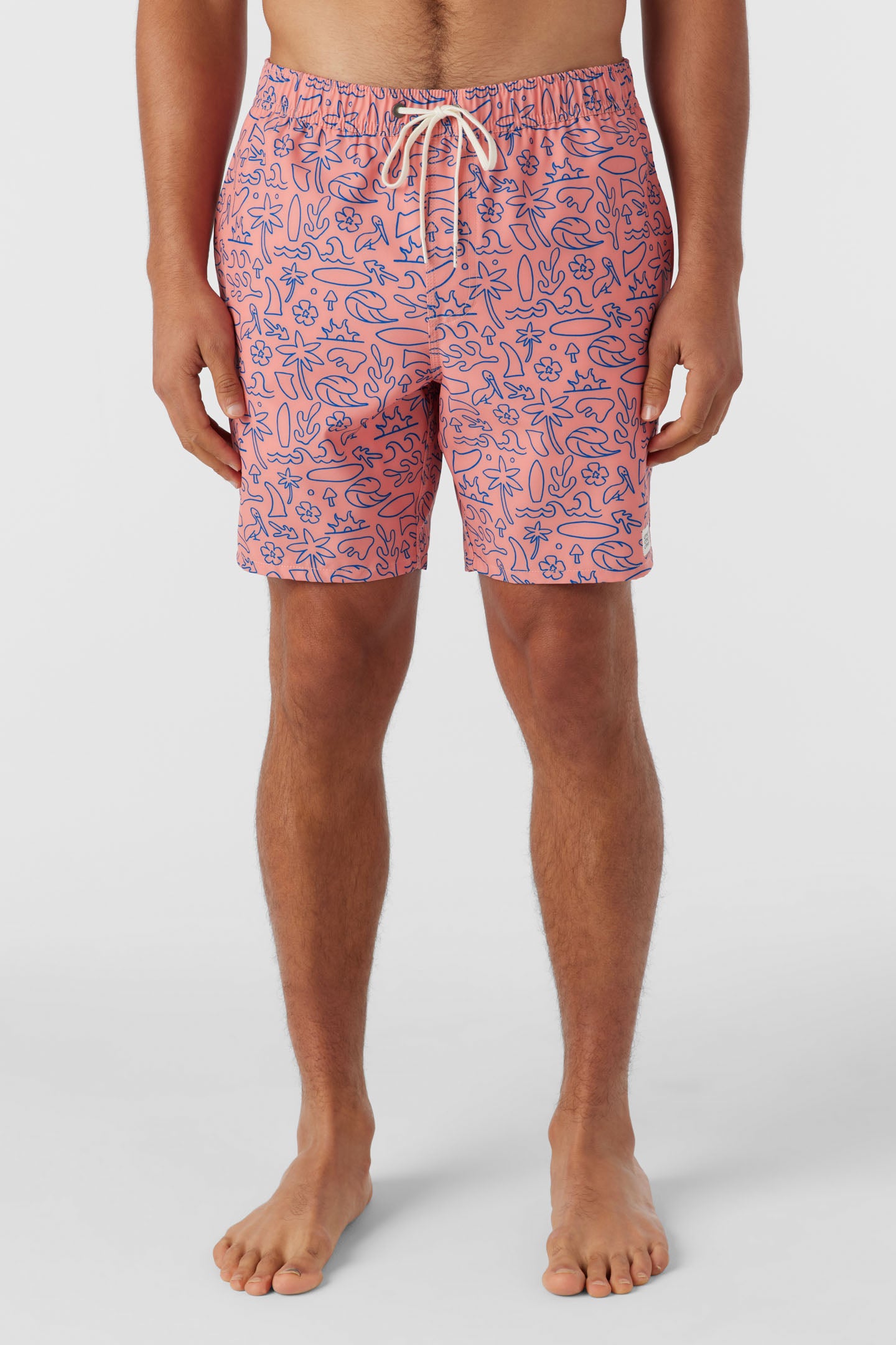 HERMOSA ELASTIC WAIST LINED 17" SWIM TRUNKS