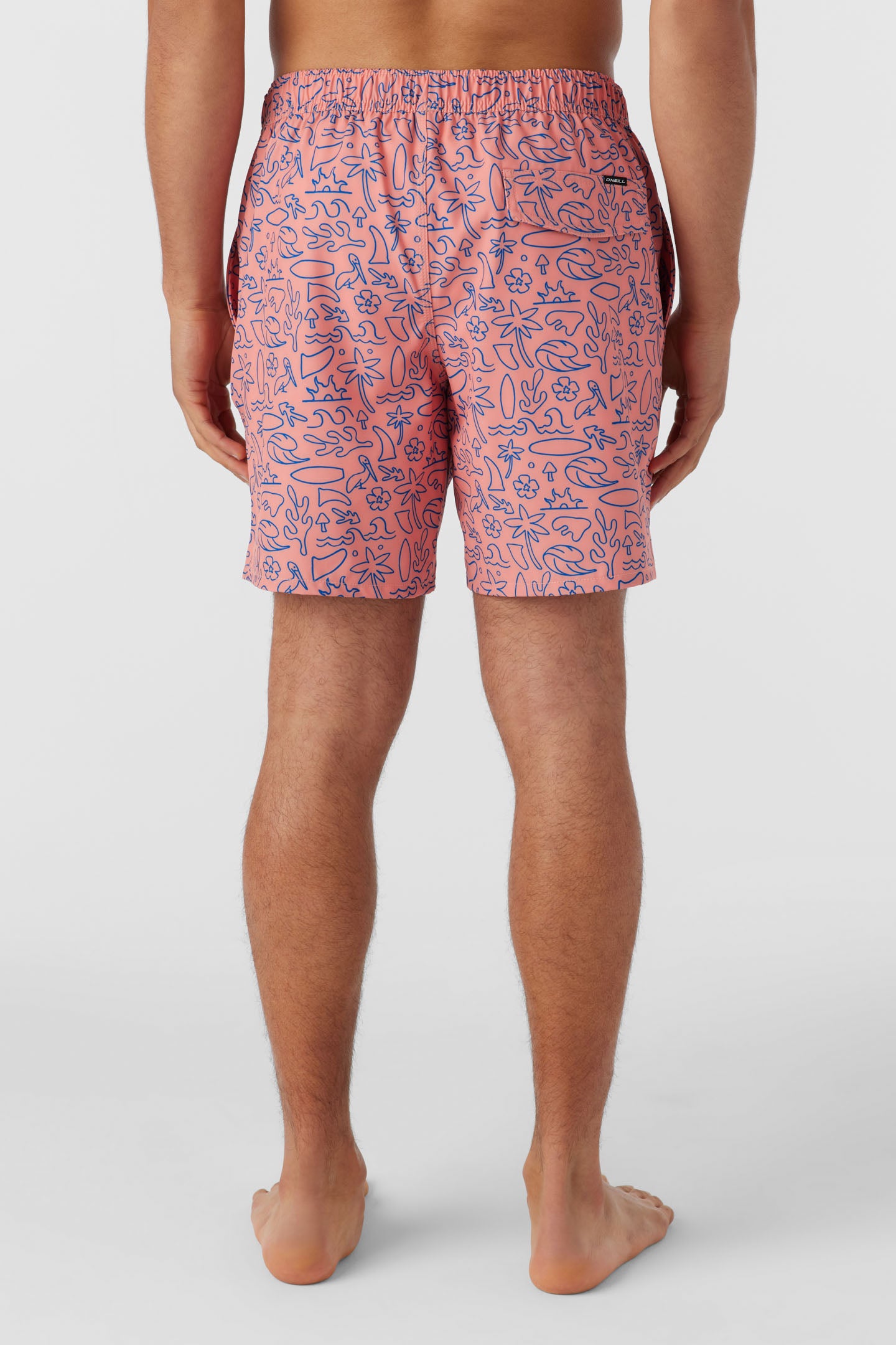 HERMOSA ELASTIC WAIST LINED 17" SWIM TRUNKS