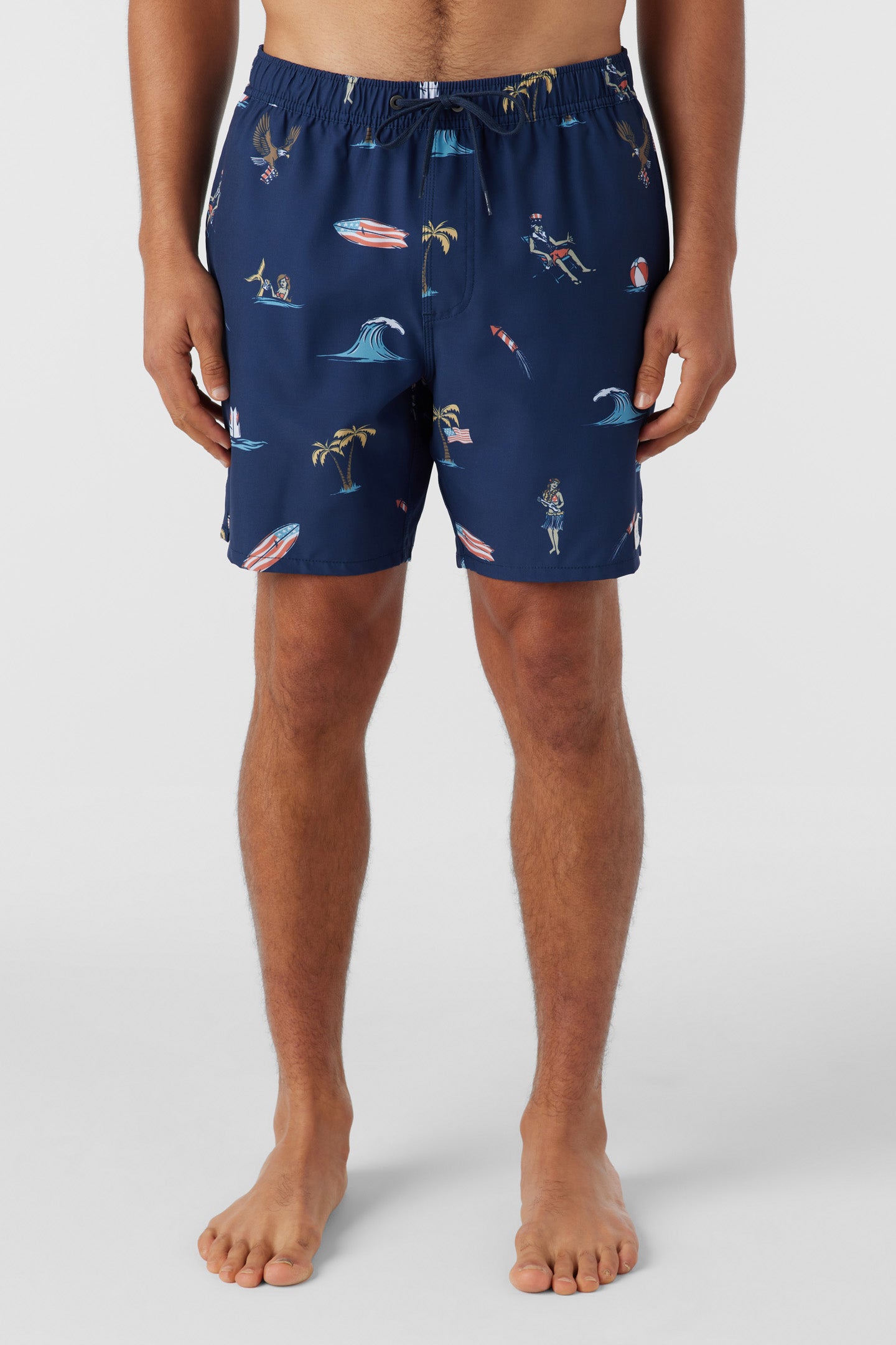 HERMOSA ELASTIC WAIST LINED 17" SWIM TRUNKS