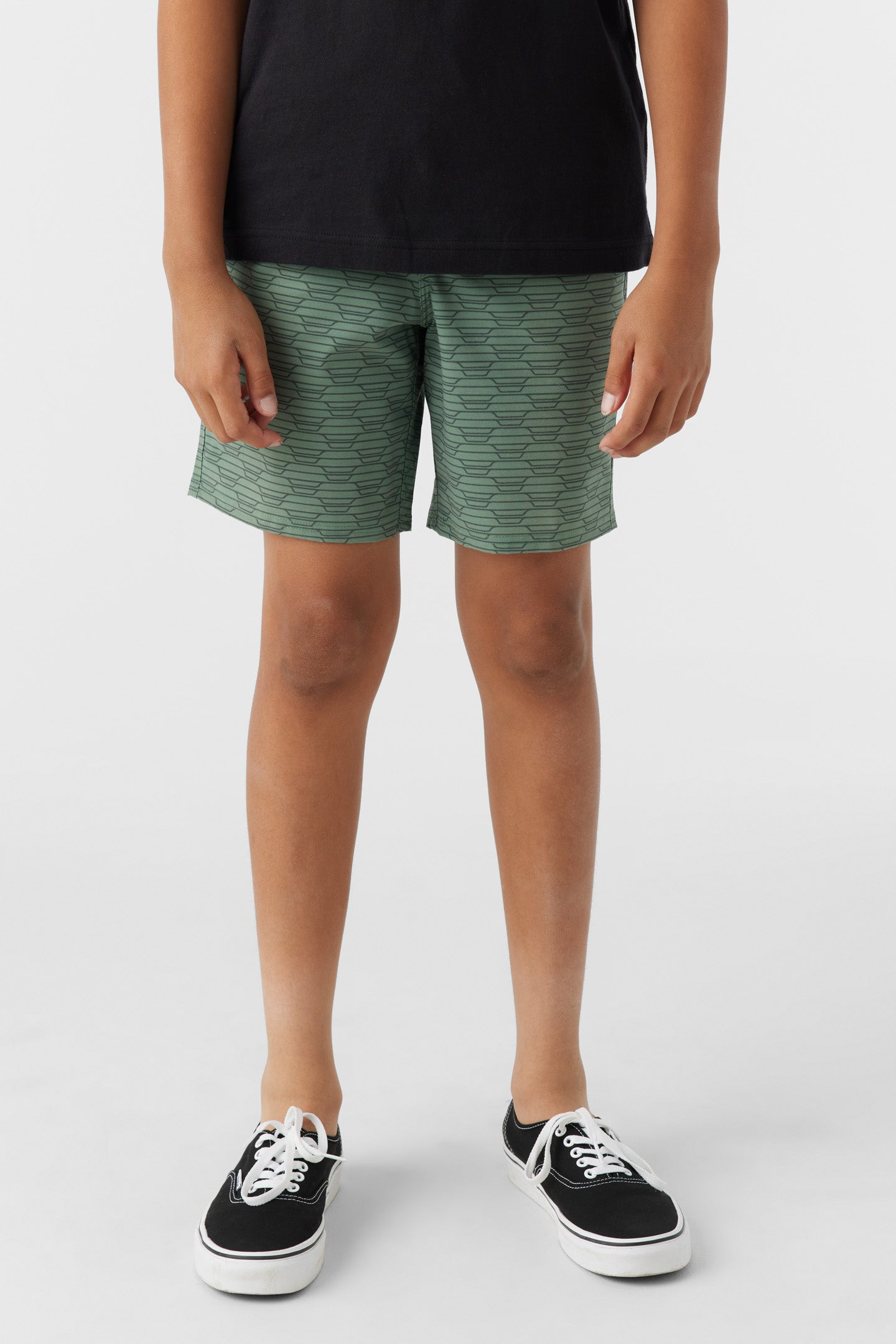 BOY'S STOCKTON PRINT ELASTIC WAIST 16" HYBRID SHORTS