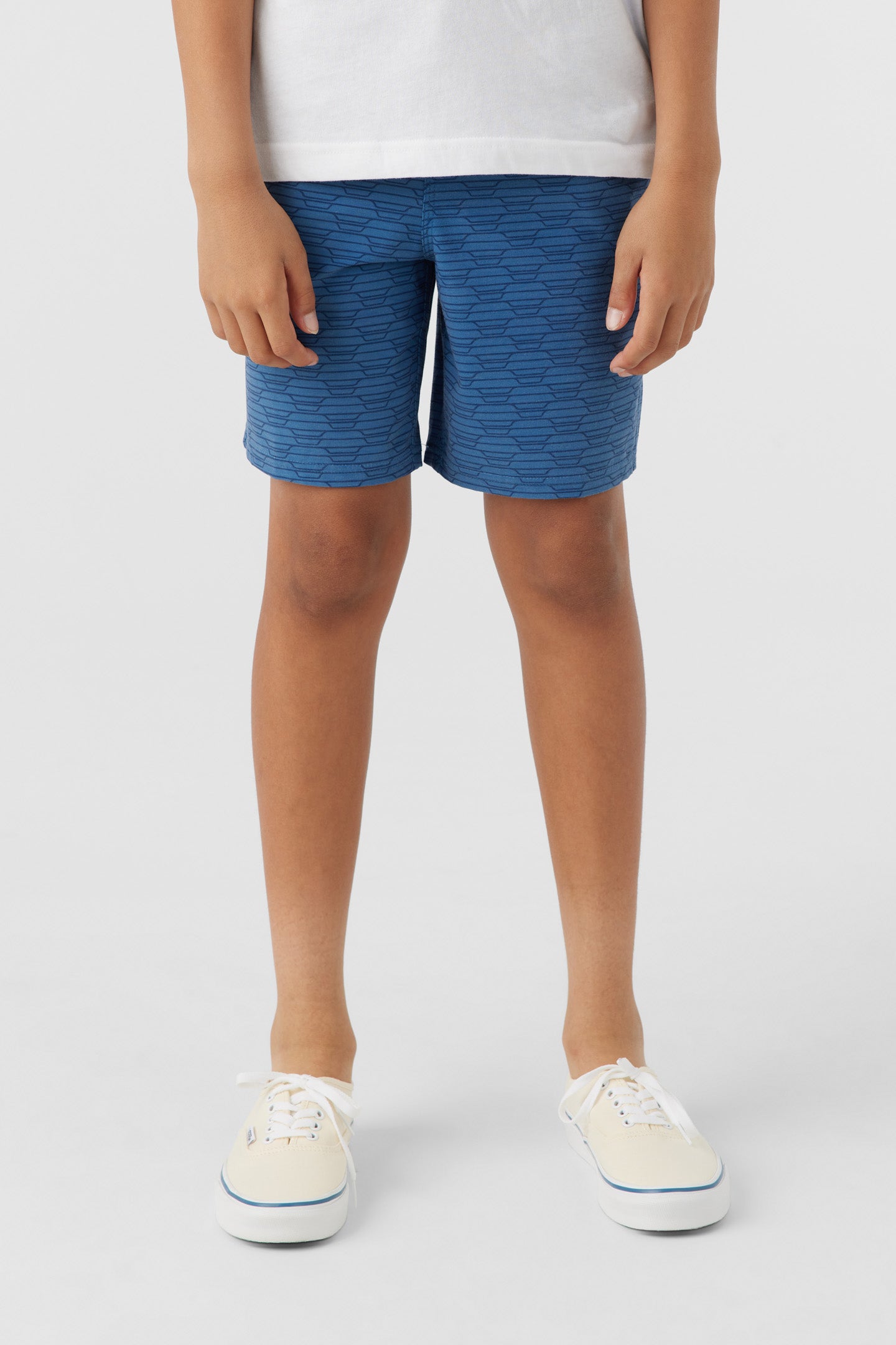 BOY'S STOCKTON PRINT ELASTIC WAIST 16" HYBRID SHORTS