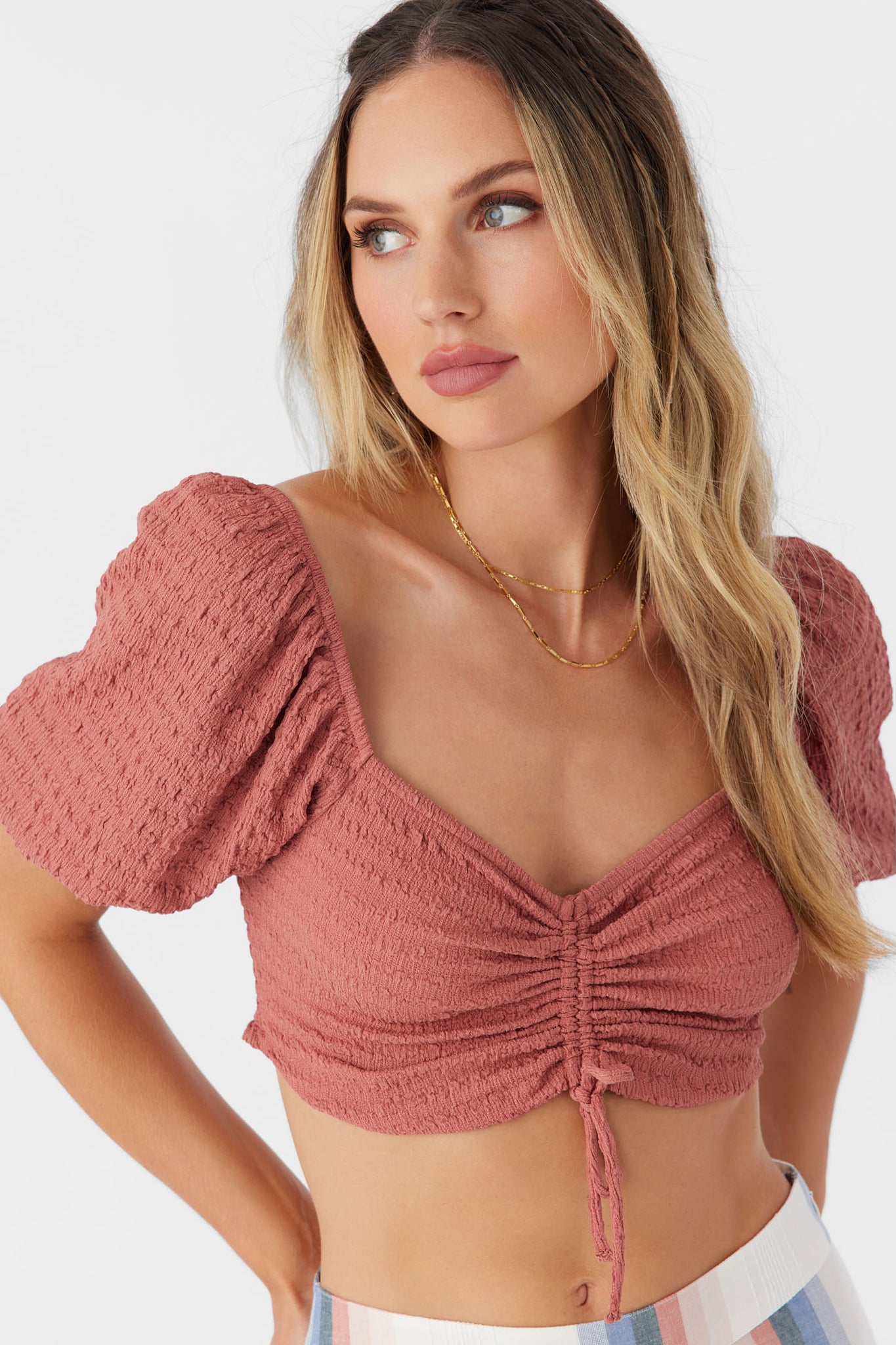 POLLY TEXTURED KNIT CROP TOP