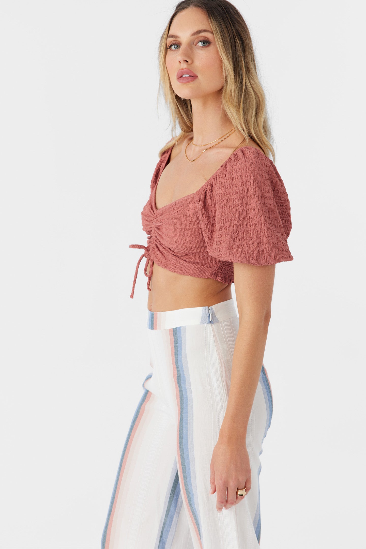 POLLY TEXTURED KNIT CROP TOP