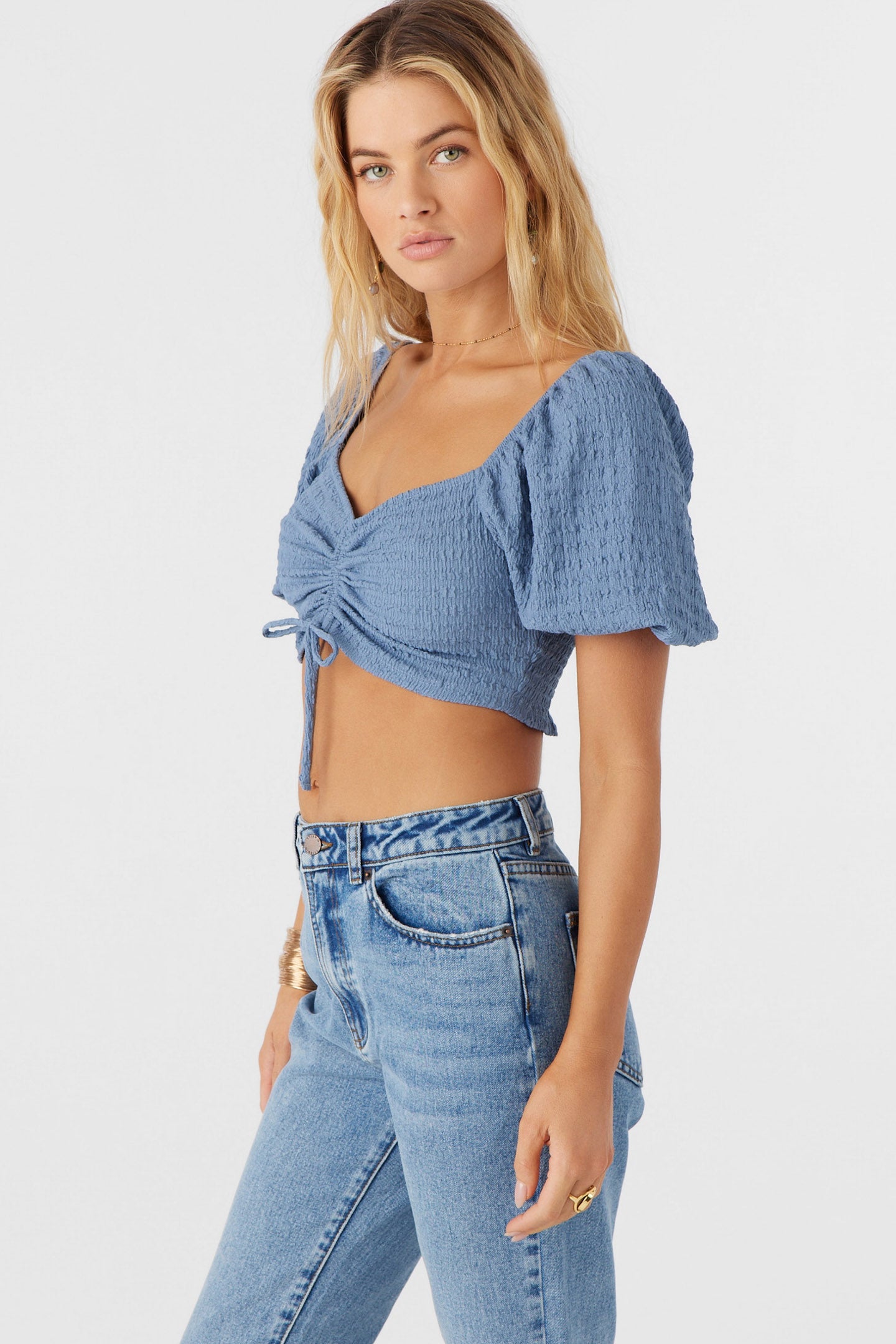 POLLY TEXTURED KNIT CROP TOP