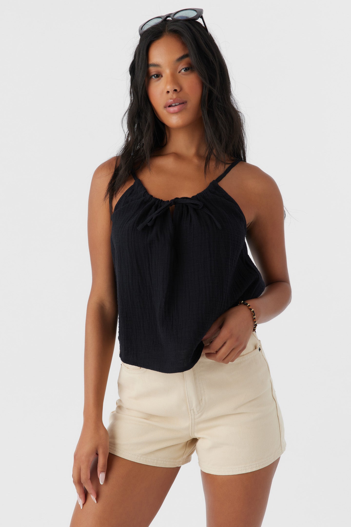 ANYA CRINKLE DOUBLE GAUZE TANK TOP