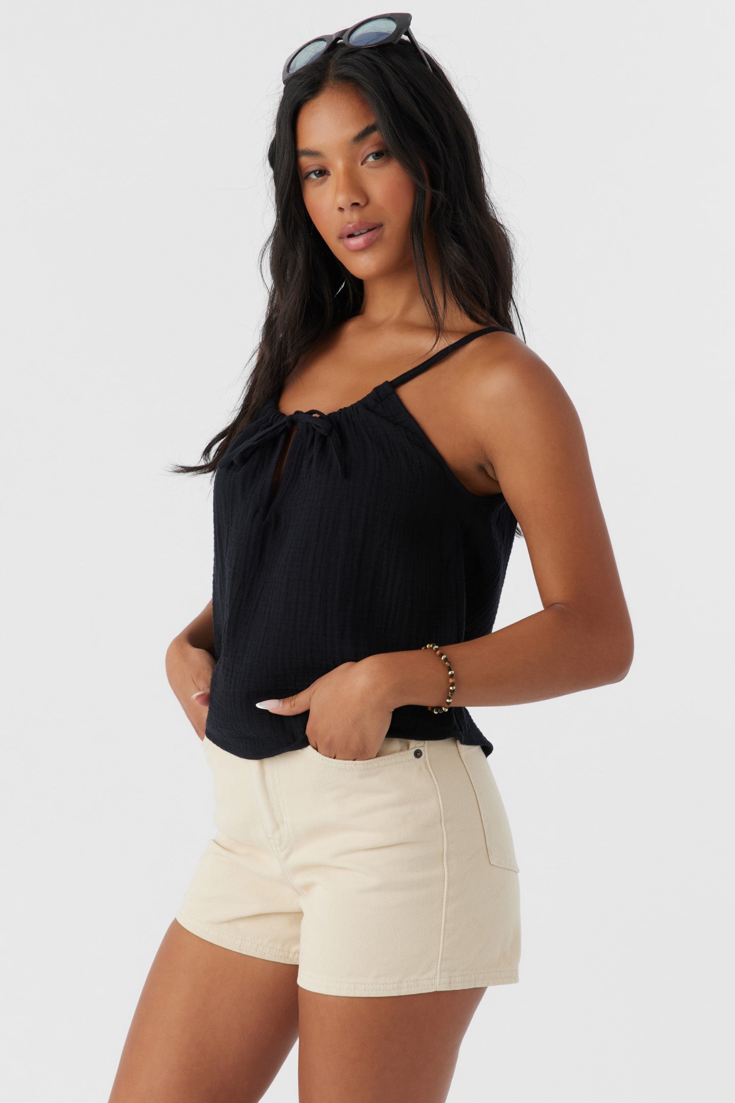 ANYA CRINKLE DOUBLE GAUZE TANK TOP