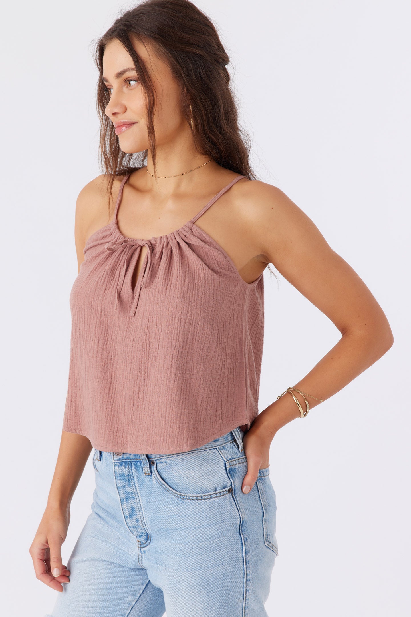 ANYA CRINKLE DOUBLE GAUZE TANK TOP