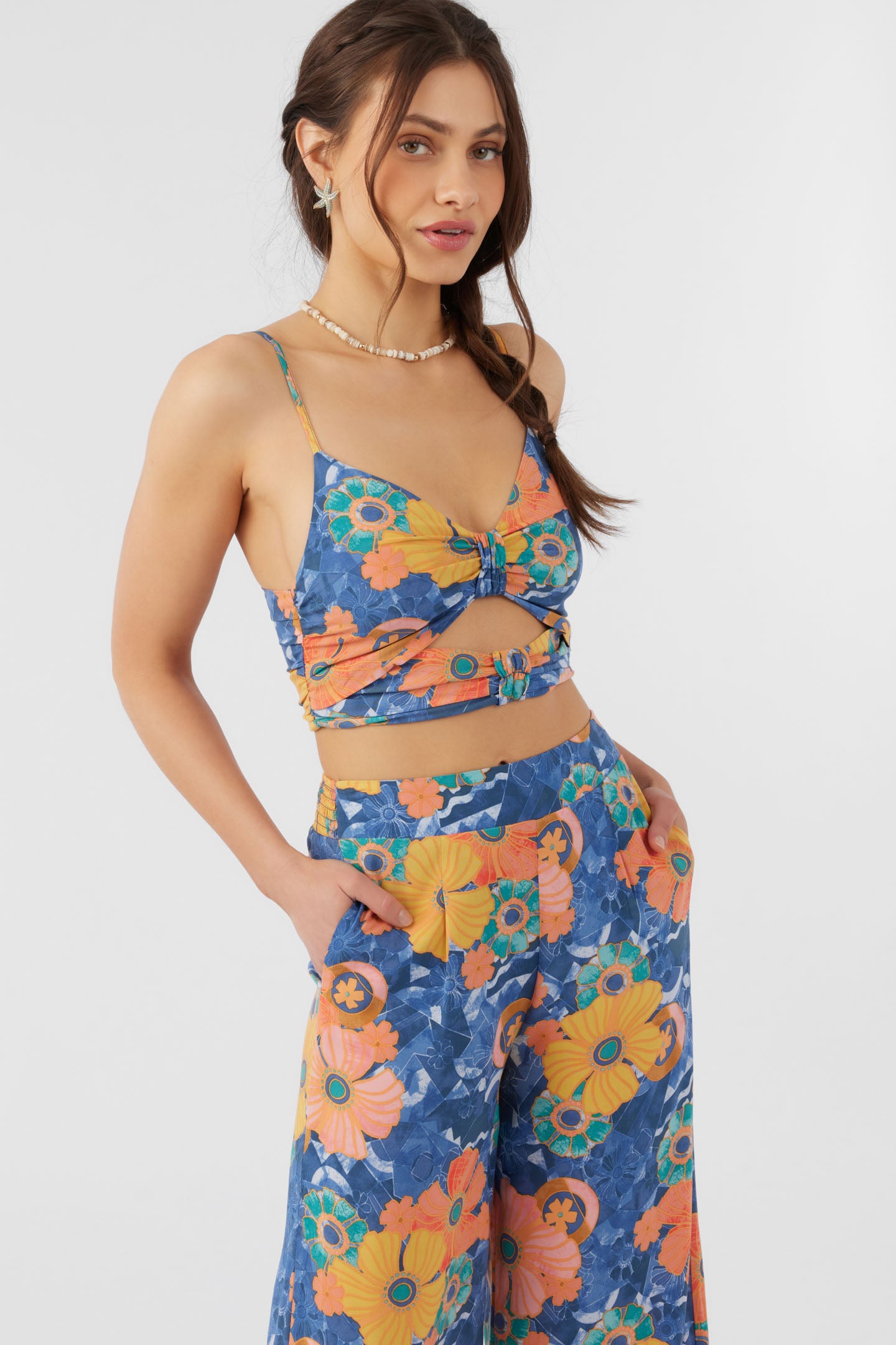 FARRAH JADIA FLORAL CROP TOP