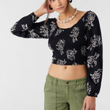 Santi Nadia Paisley Smocked Crop Top