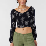 Santi Nadia Paisley Smocked Crop Top