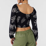 Santi Nadia Paisley Smocked Crop Top