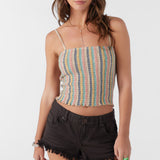 Drez Beachbound Stripe Smocked Tank Top