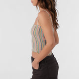 Drez Beachbound Stripe Smocked Tank Top