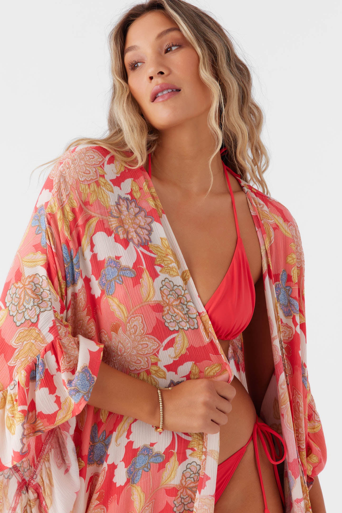 NATALIE ANTAYLA FLORAL KIMONO COVER-UP