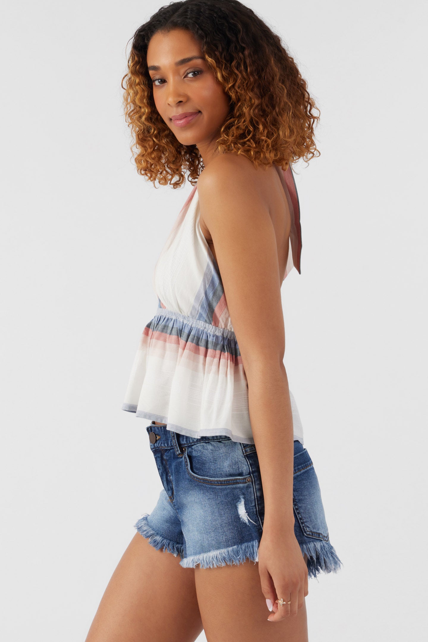 SIENA SUNDOWN STRIPE HALTER TOP