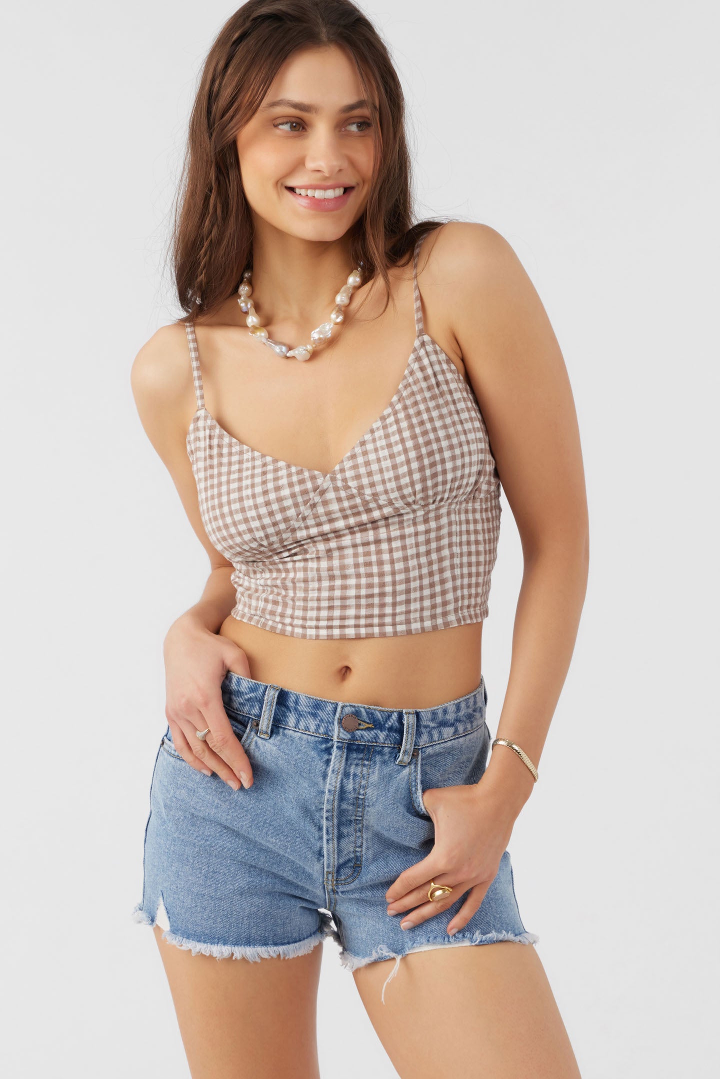 KALIA CECE GINGHAM TOP