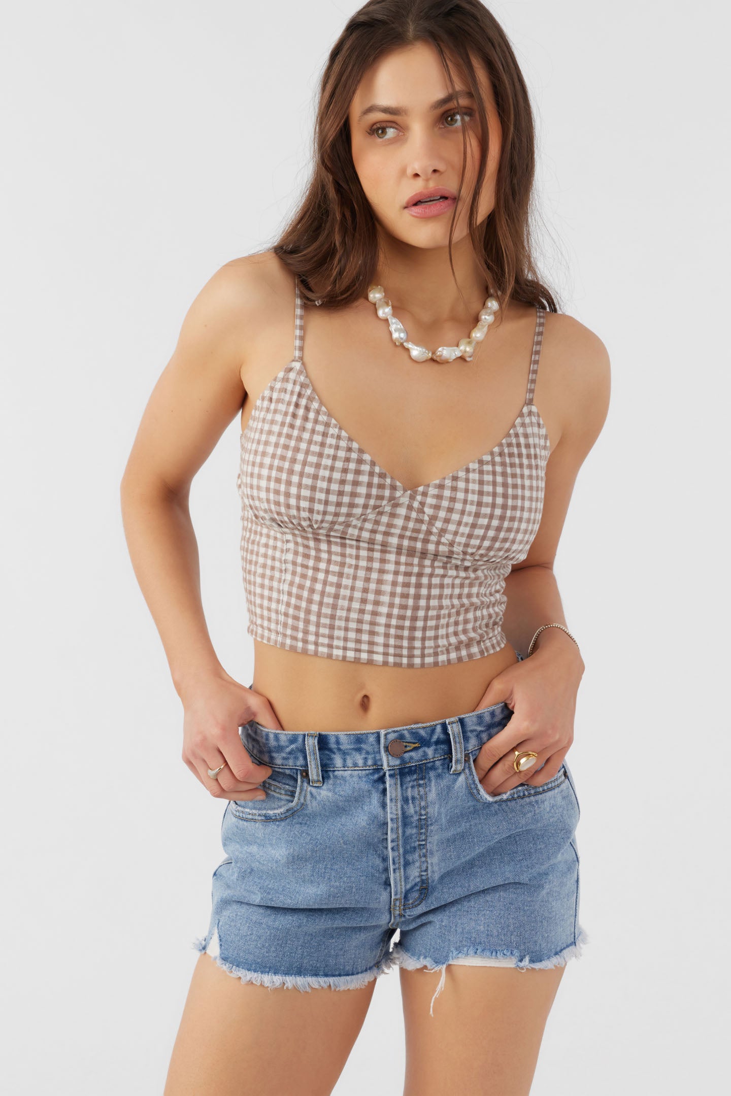 KALIA CECE GINGHAM TOP