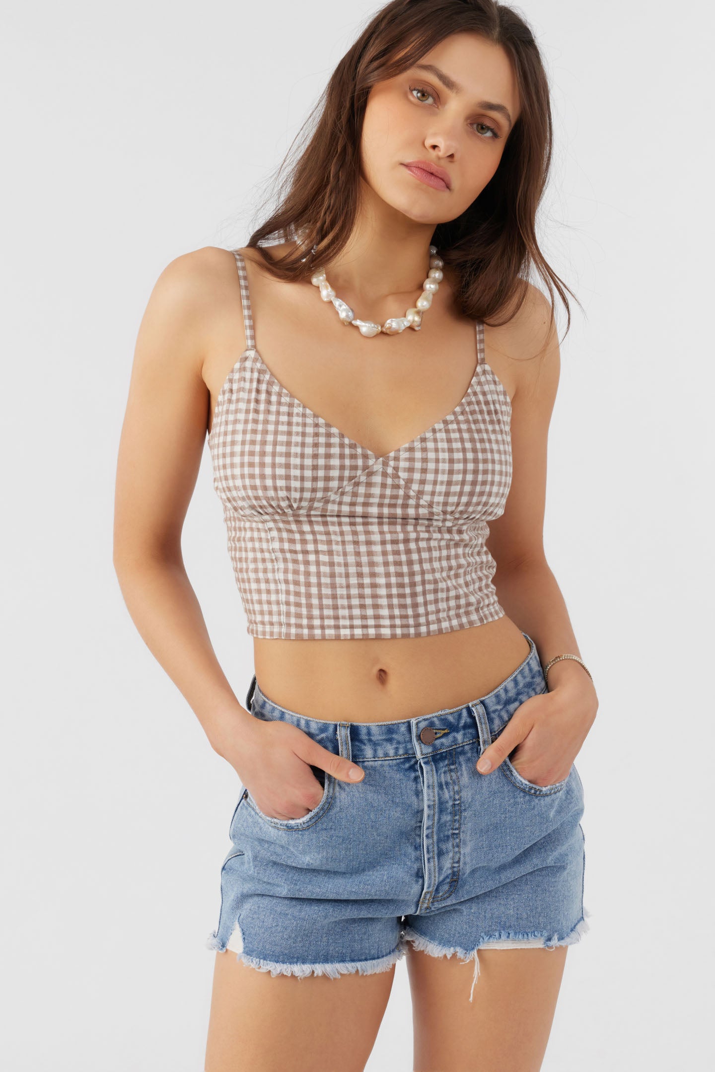 KALIA CECE GINGHAM TOP