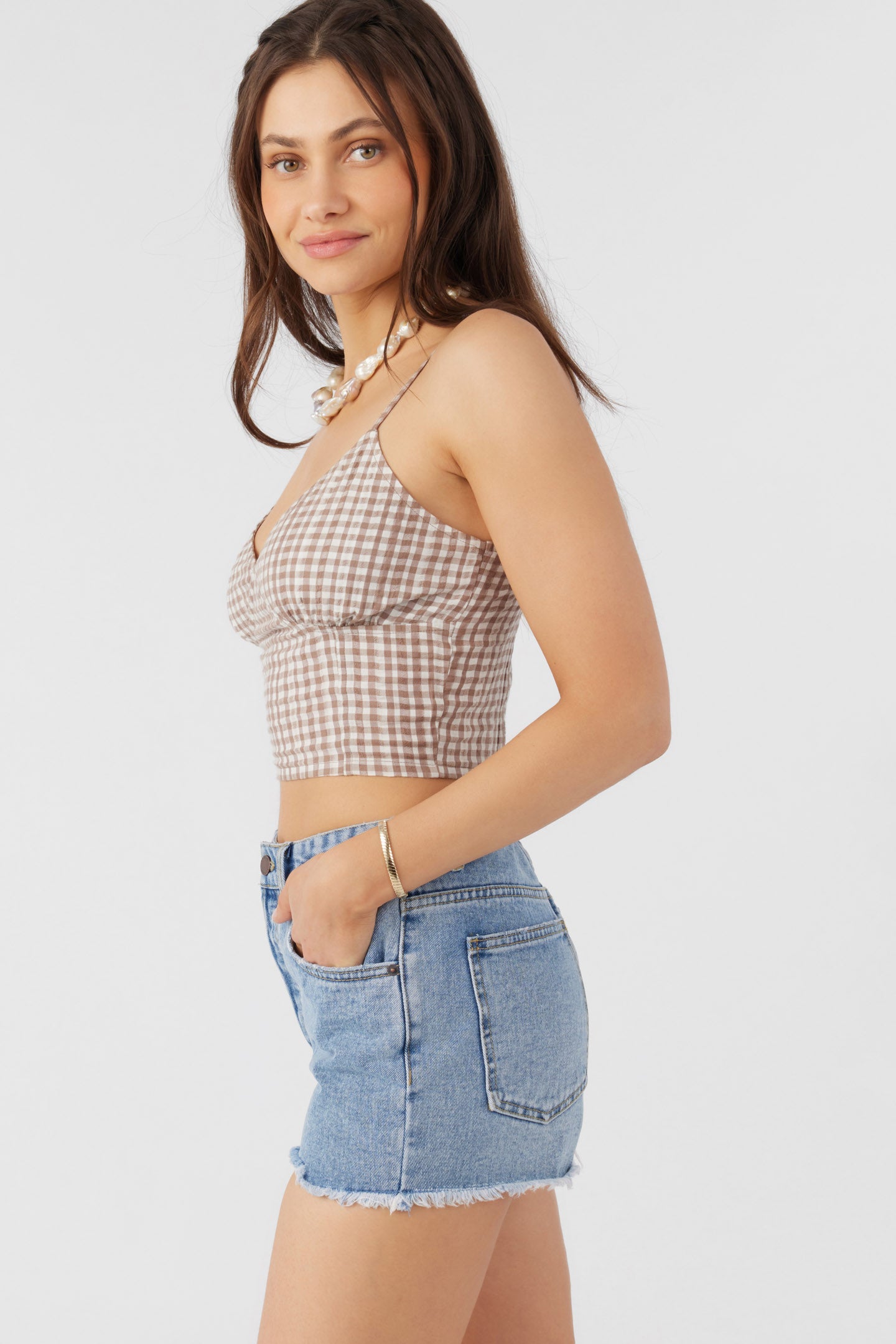 KALIA CECE GINGHAM TOP