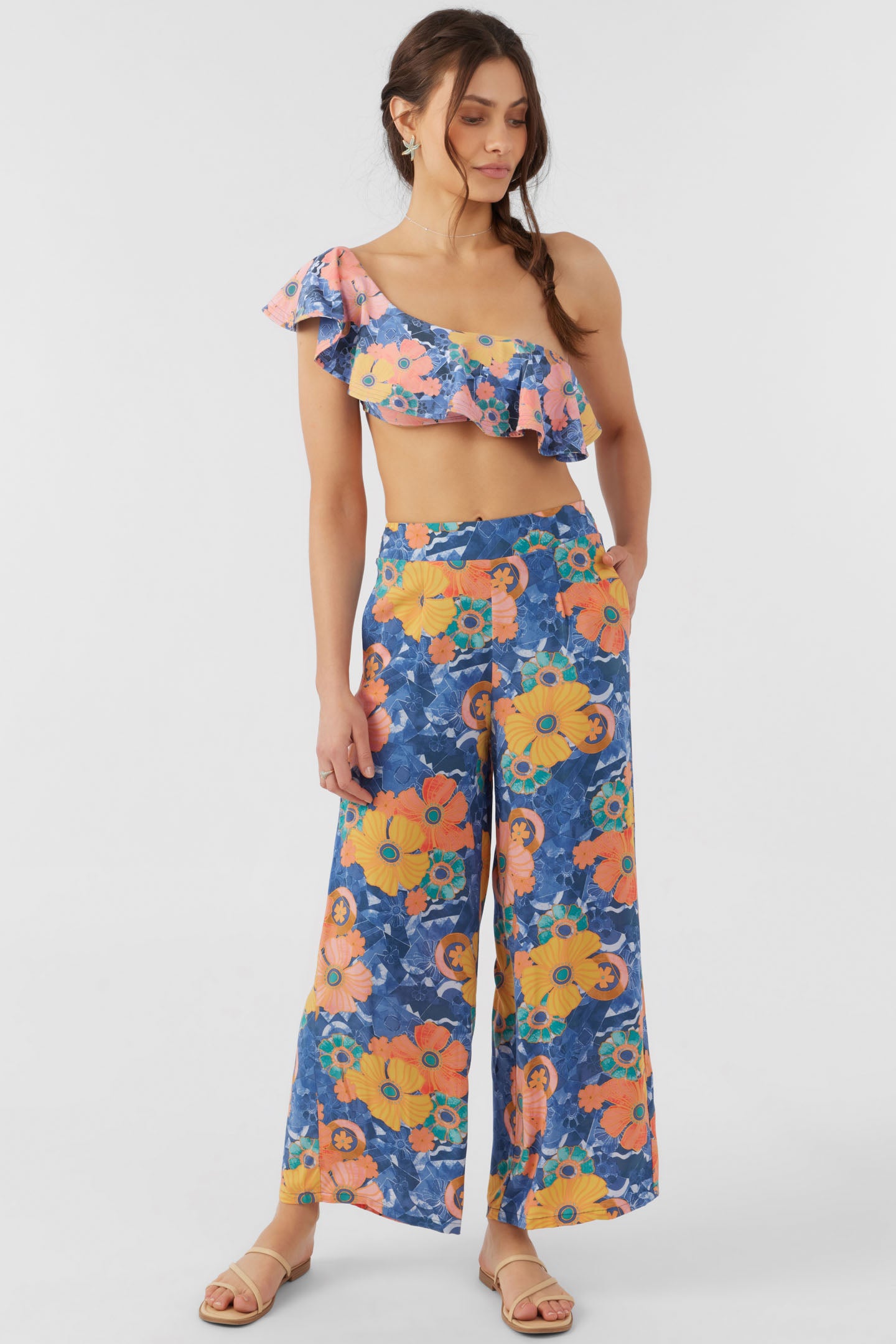 FARRAH JADIA FLORAL BEACH PANTS