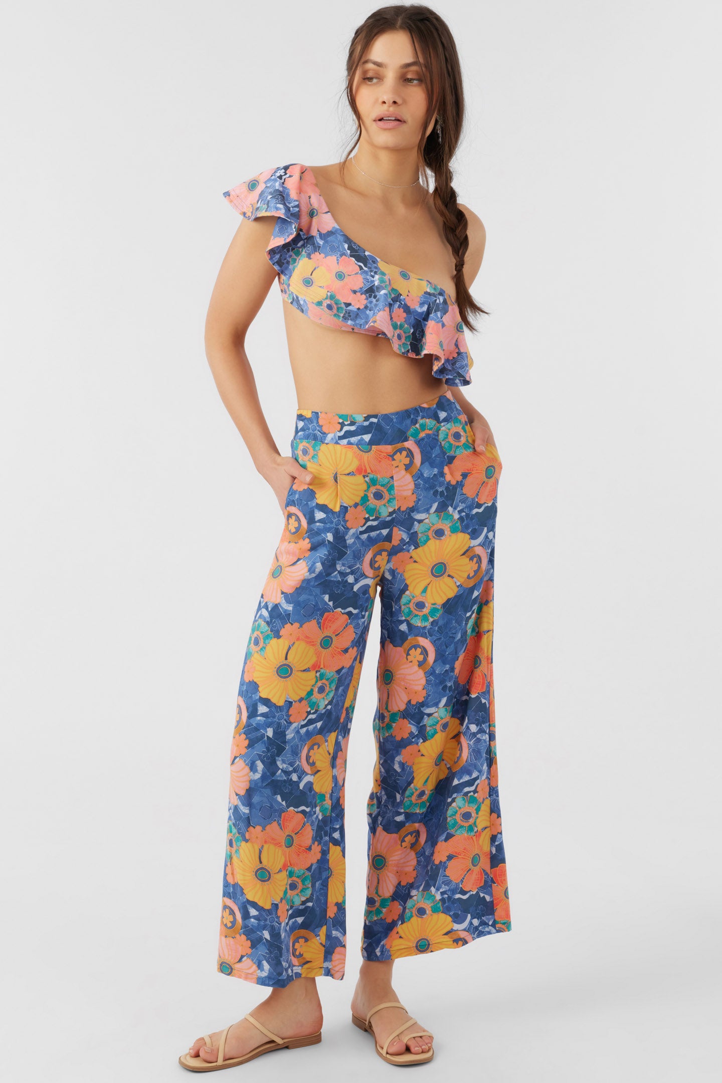 FARRAH JADIA FLORAL BEACH PANTS