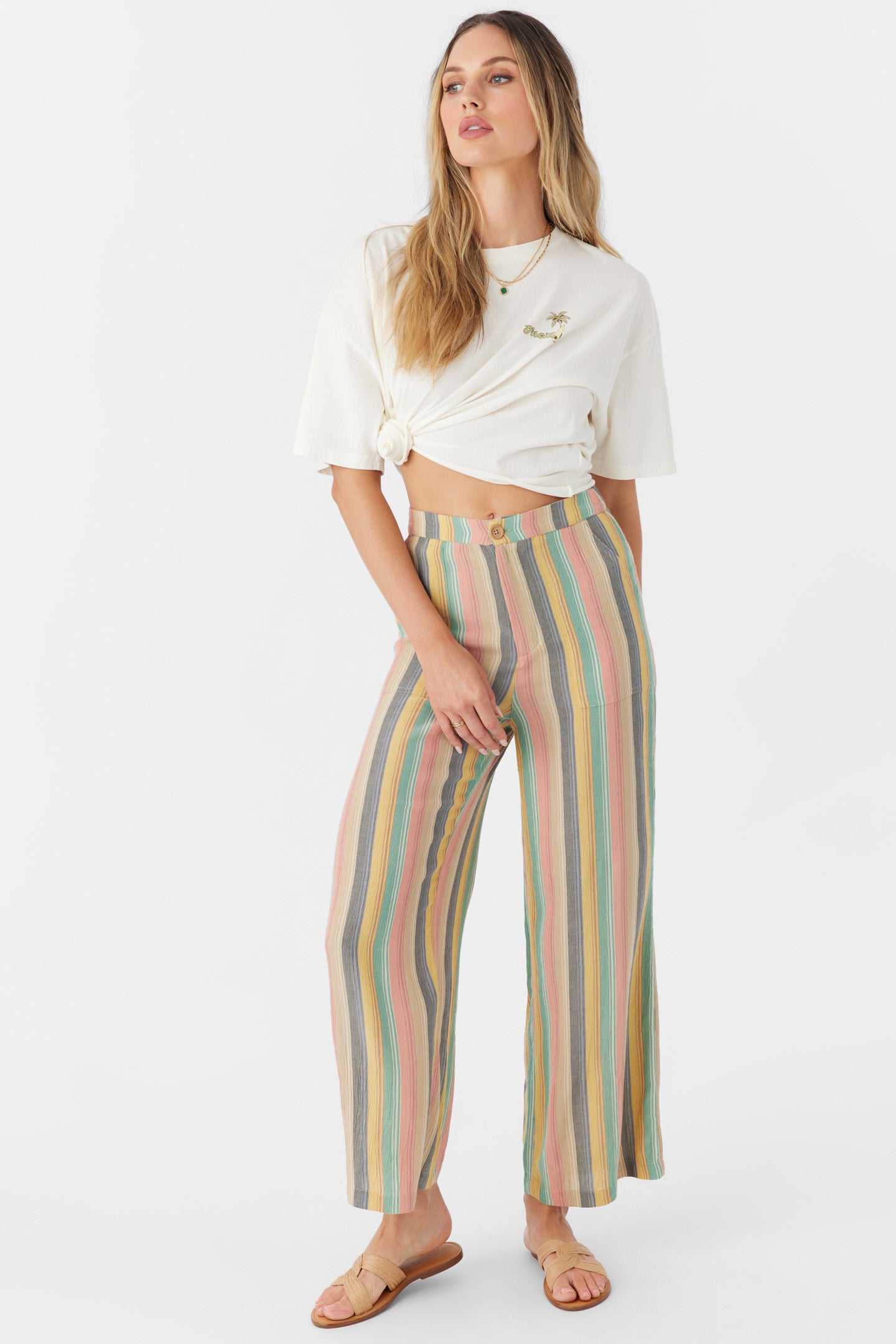 RYLAN BEACHBOUND STRIPE WIDE LEG PANTS