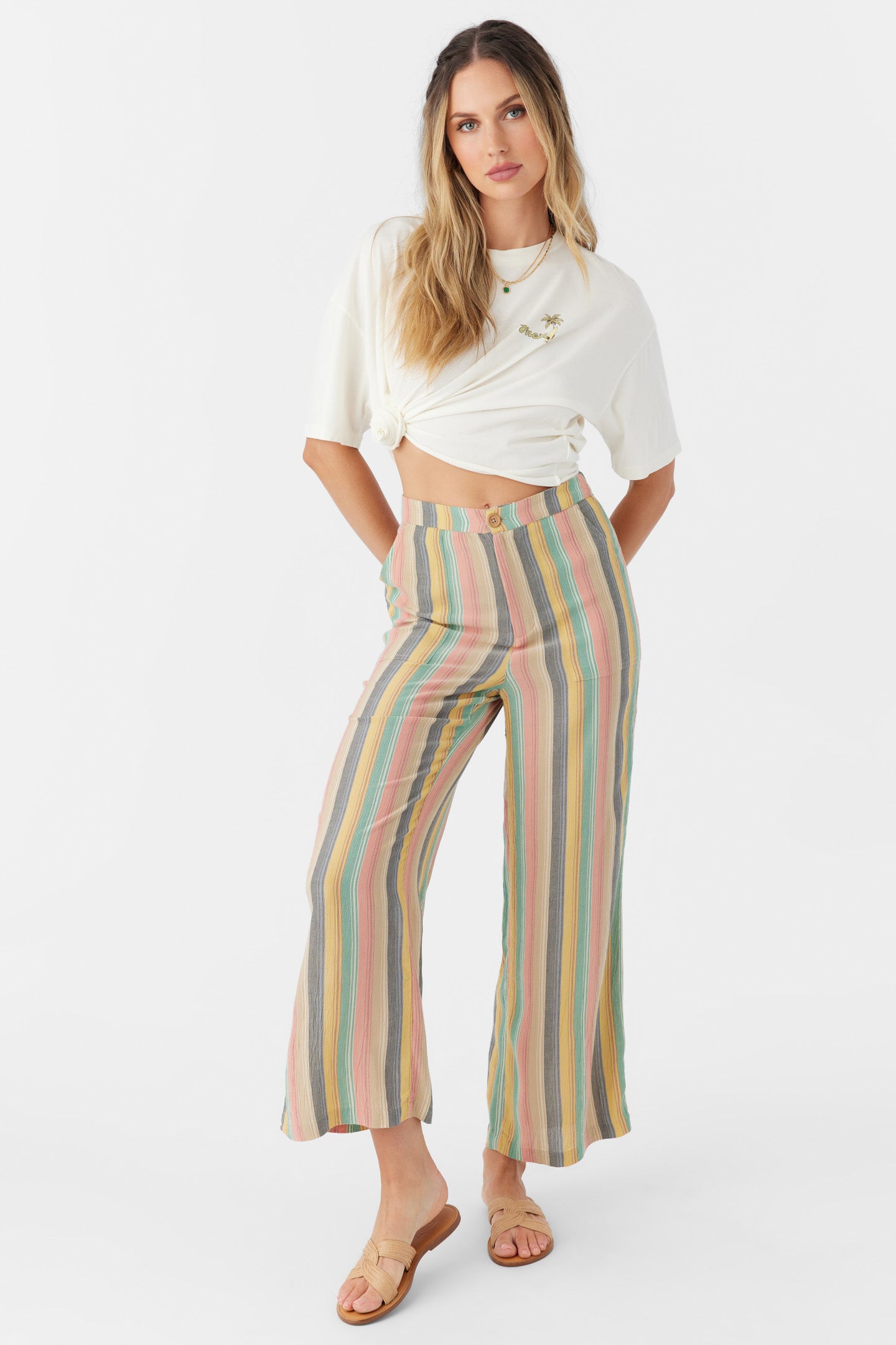 RYLAN BEACHBOUND STRIPE WIDE LEG PANTS