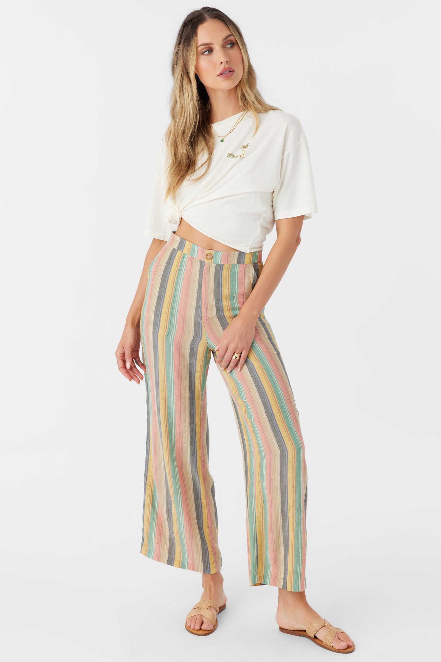 RYLAN BEACHBOUND STRIPE WIDE LEG PANTS