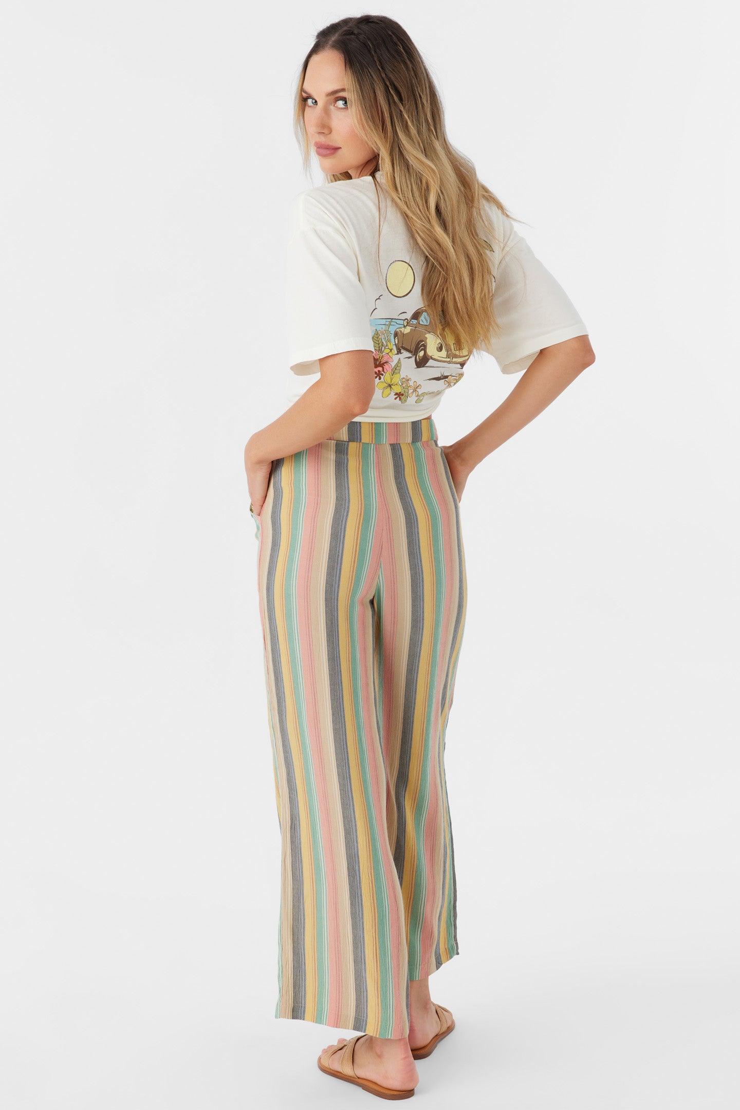 RYLAN BEACHBOUND STRIPE WIDE LEG PANTS