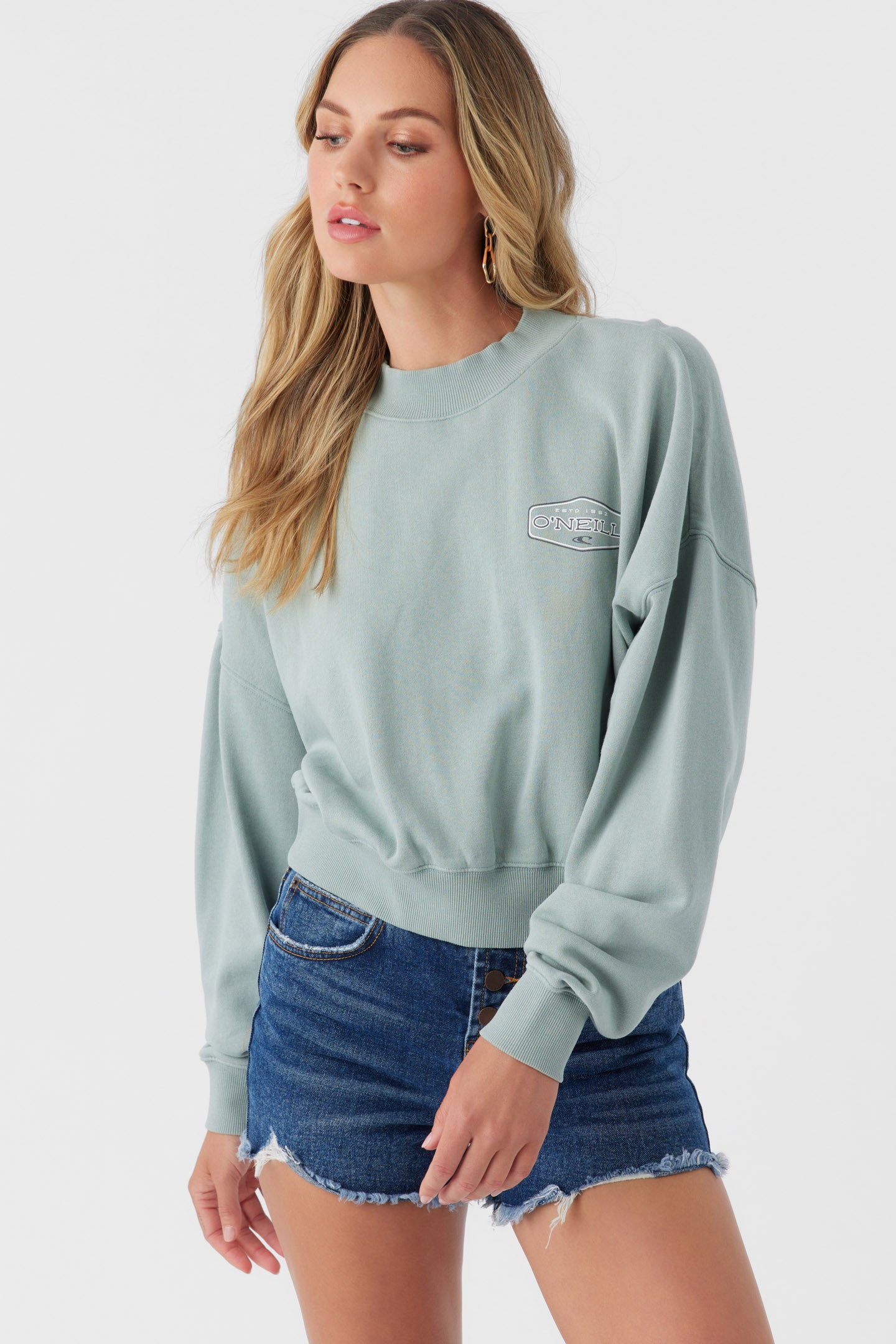 MOMENT CREW NECK CROPPED FLEECE