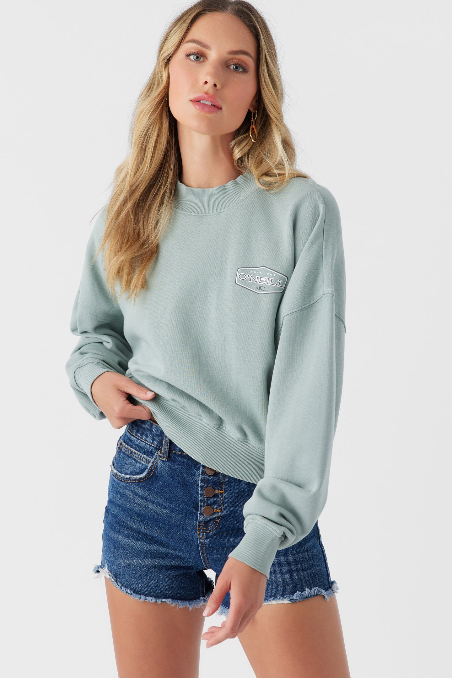 MOMENT CREW NECK CROPPED FLEECE