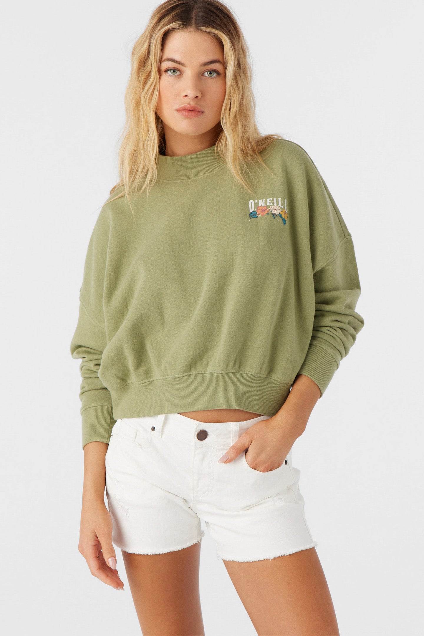 MOMENT CREW NECK CROPPED FLEECE