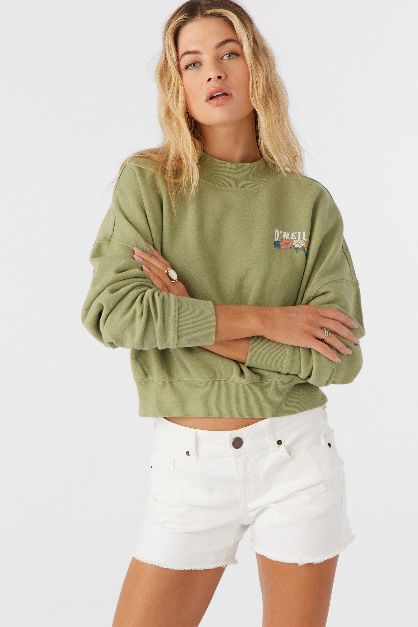 MOMENT CREW NECK CROPPED FLEECE