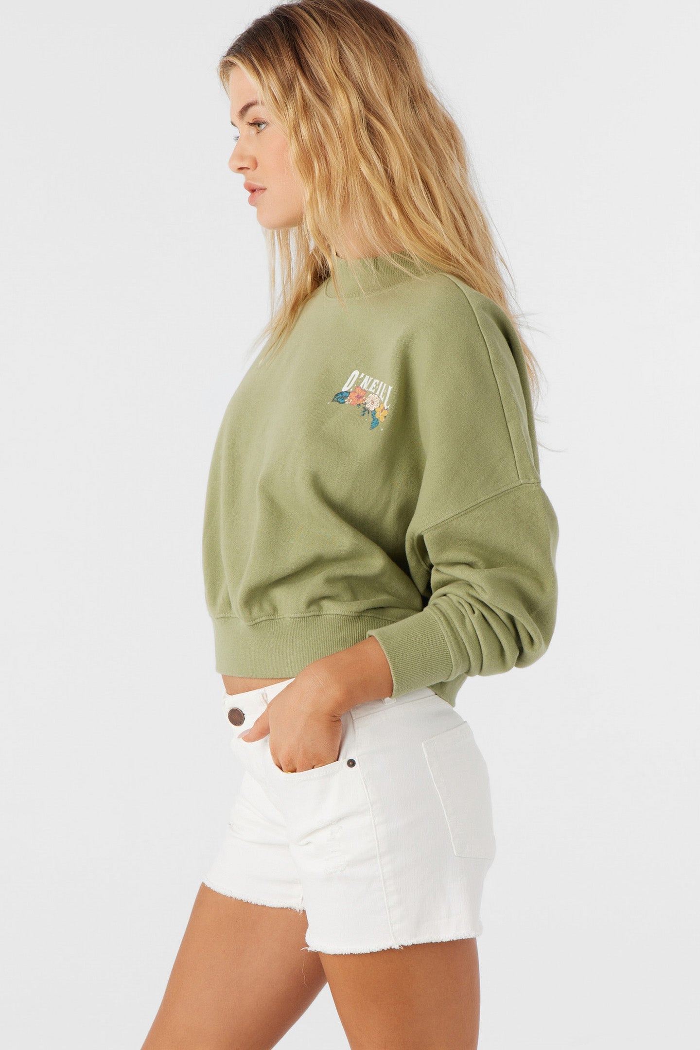 MOMENT CREW NECK CROPPED FLEECE