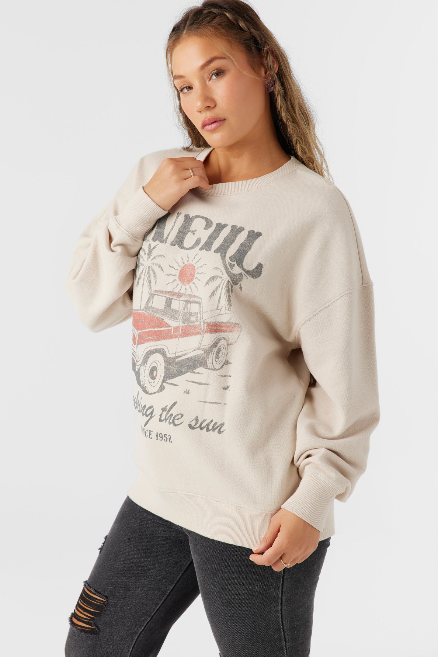 CHOICE CREWNECK OVERSIZED-FIT FLEECE PULLOVER