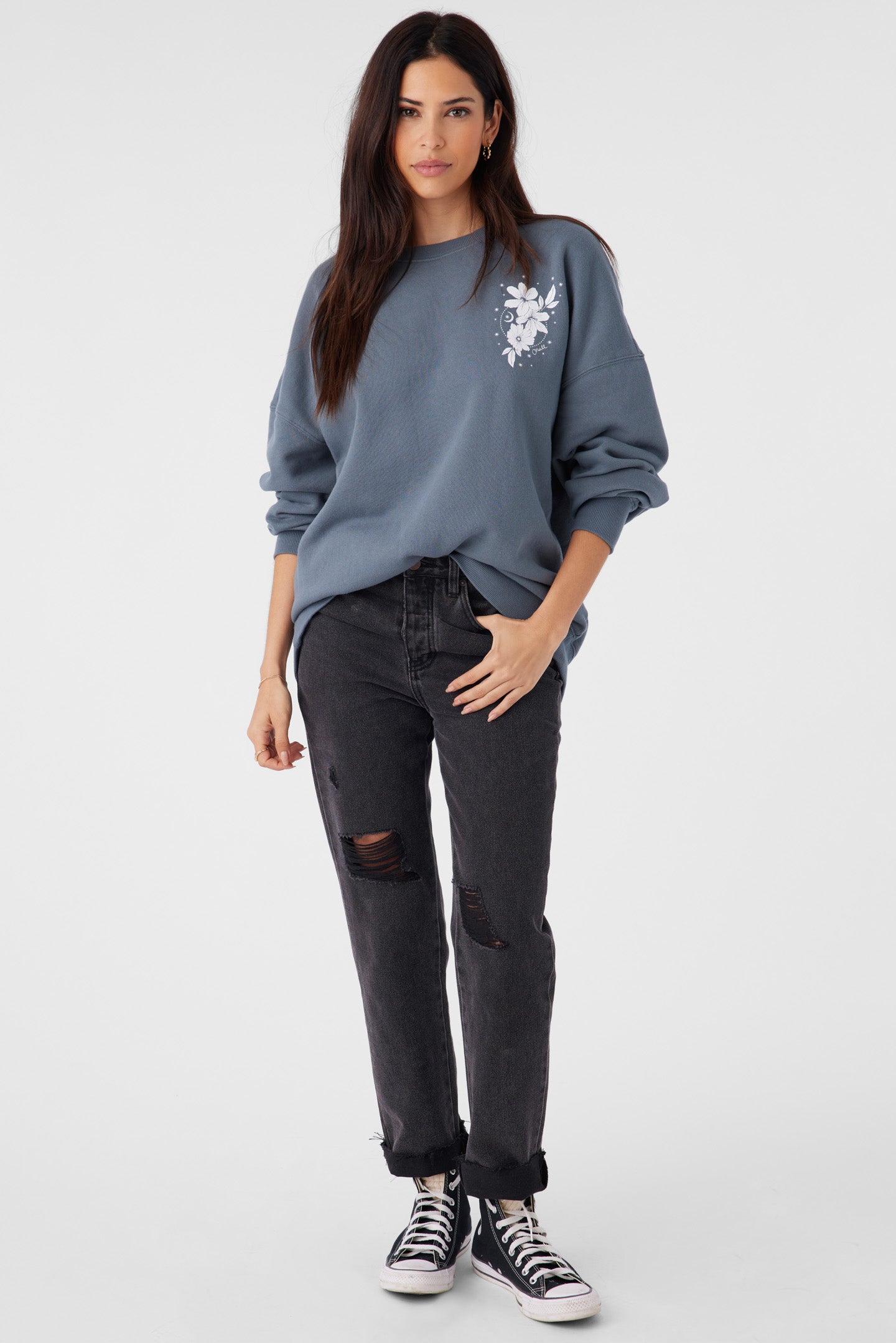 CHOICE CREW NECK OVERSIZED FIT FLEECE PULLOVER