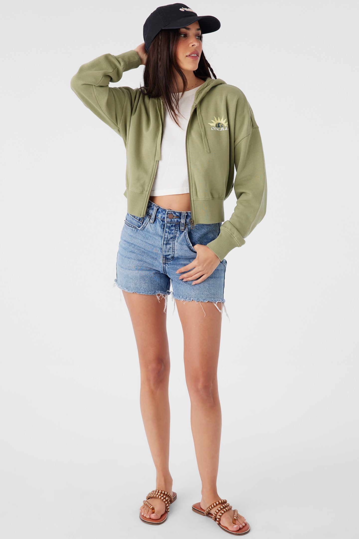 Darcie Zip Hoody Zip Fleece - Oil Green | O'Neill