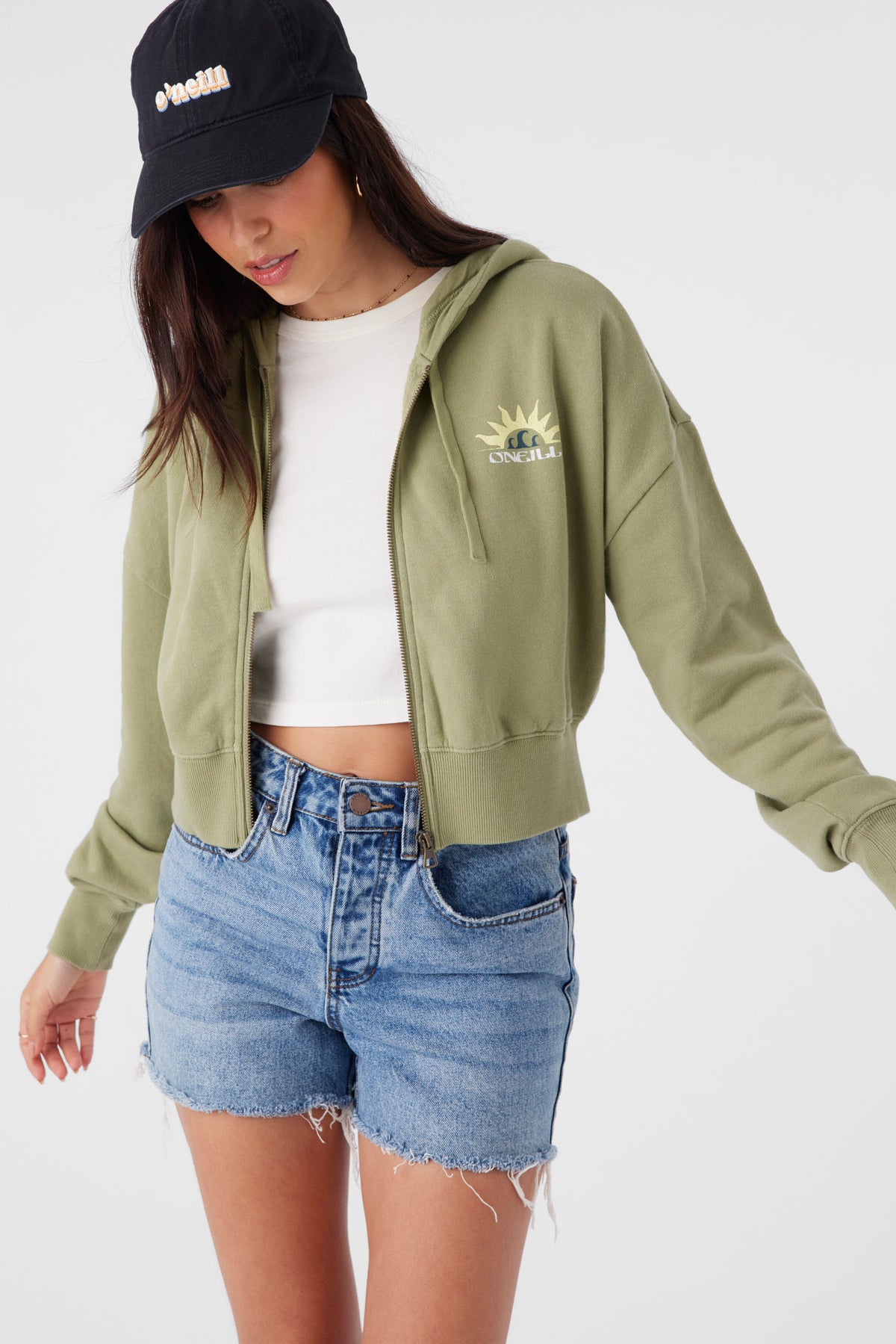 Darcie Zip Hoody Zip Fleece - Oil Green | O