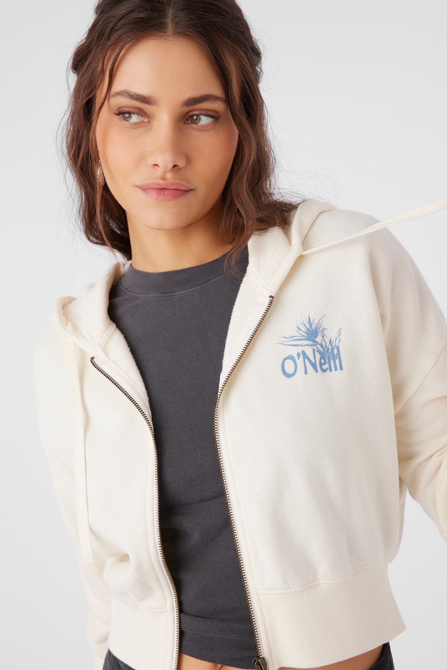 DARCIE HOODED ZIP FLEECE JACKET