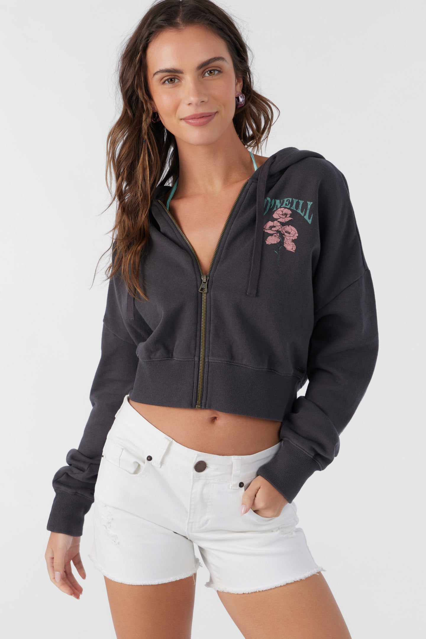 DARCIE HOODED ZIP FLEECE JACKET