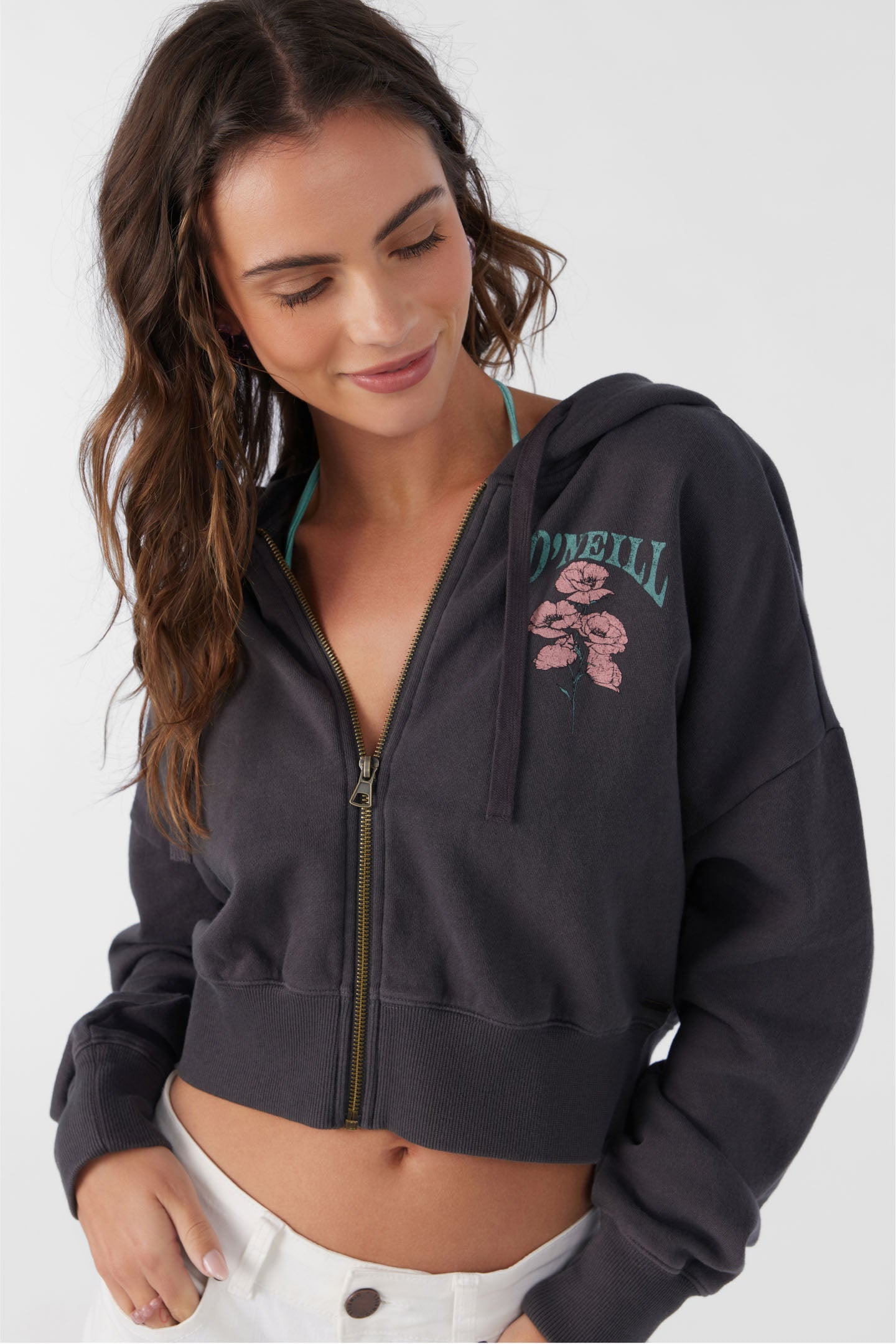 DARCIE HOODED ZIP FLEECE JACKET