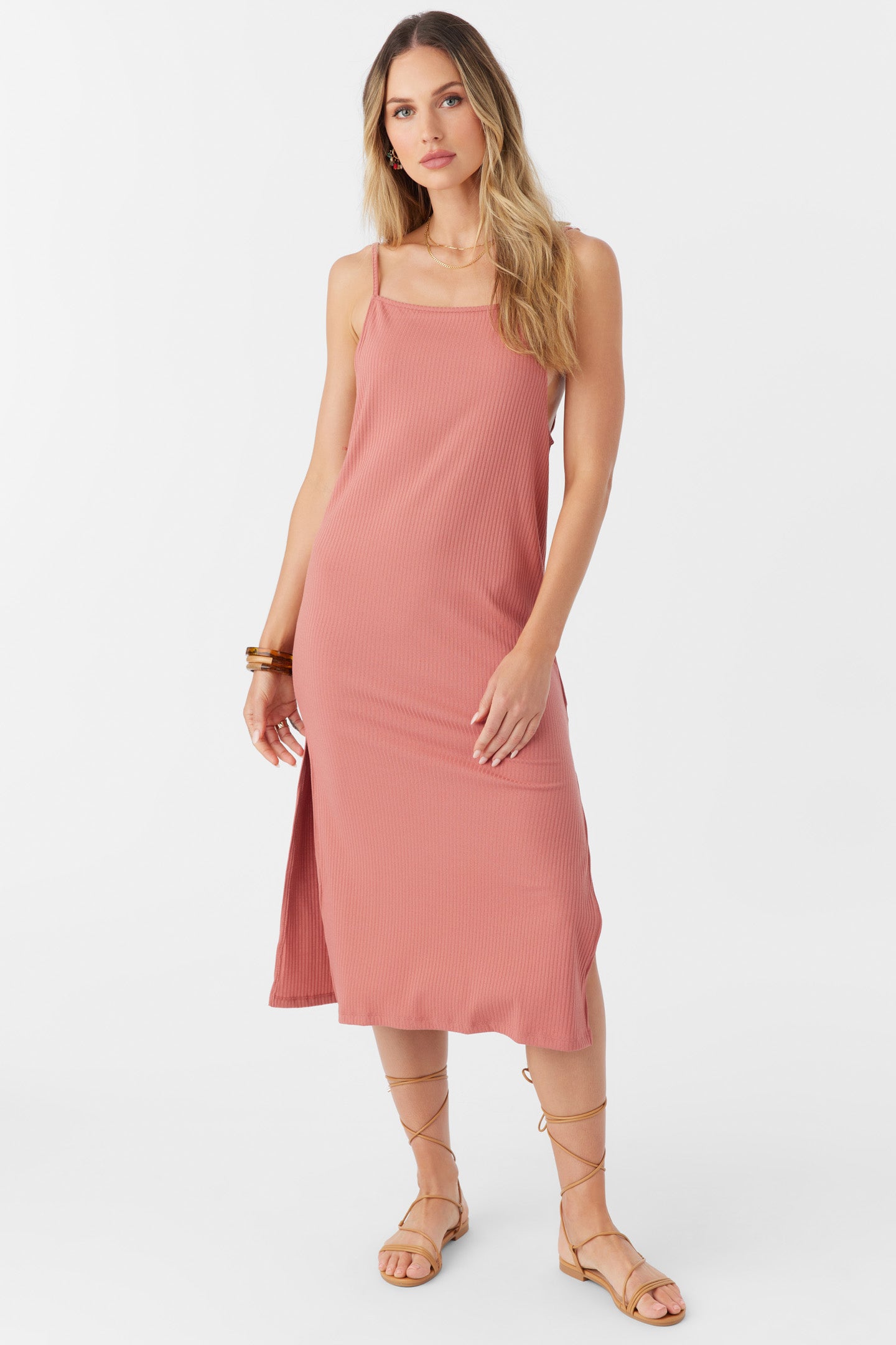 FYNNLY RIB KNIT MIDI DRESS